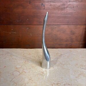 Vintage MCM Essen Aluminum Metal Long Neck Bird Sculpture Signed